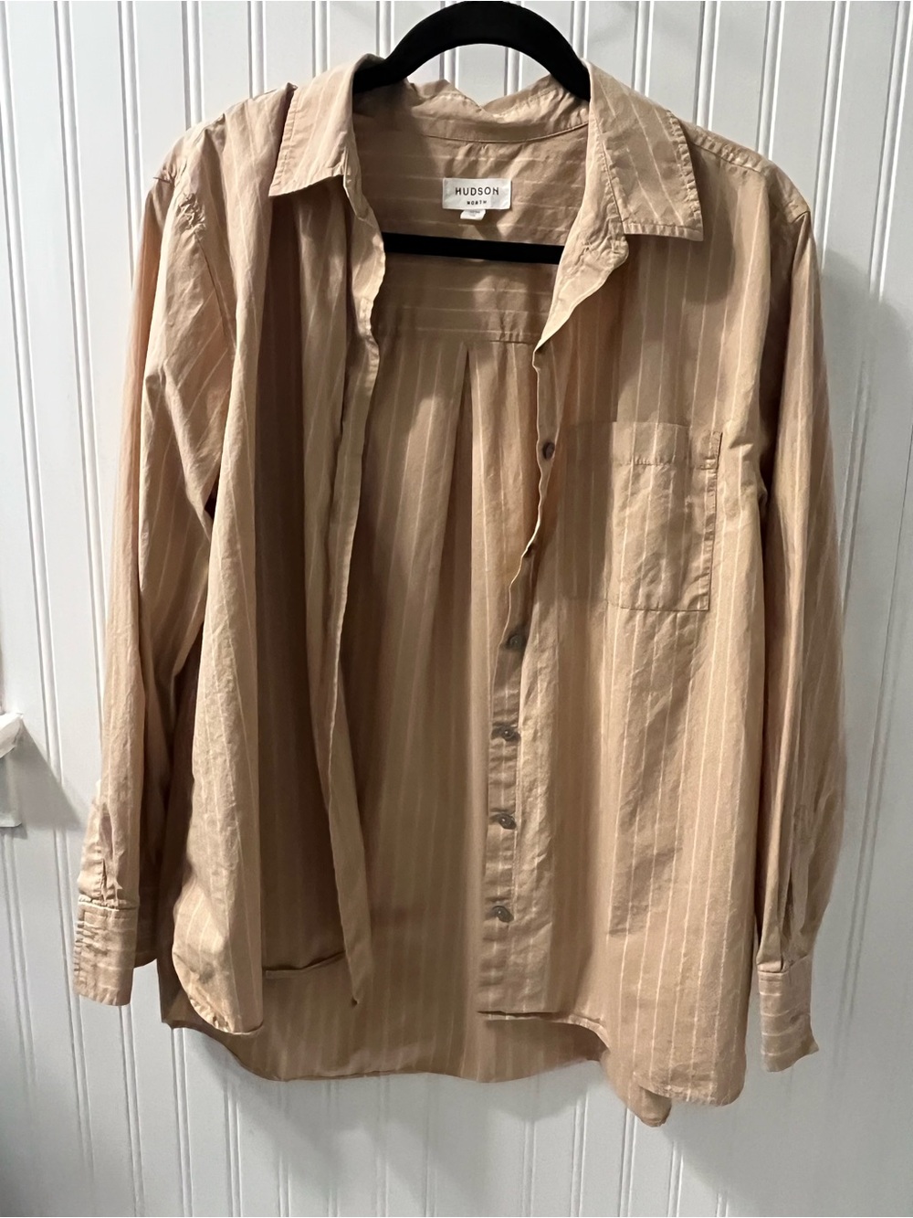 Hudson North Beige Stripe Women’s Button-Up Shirt